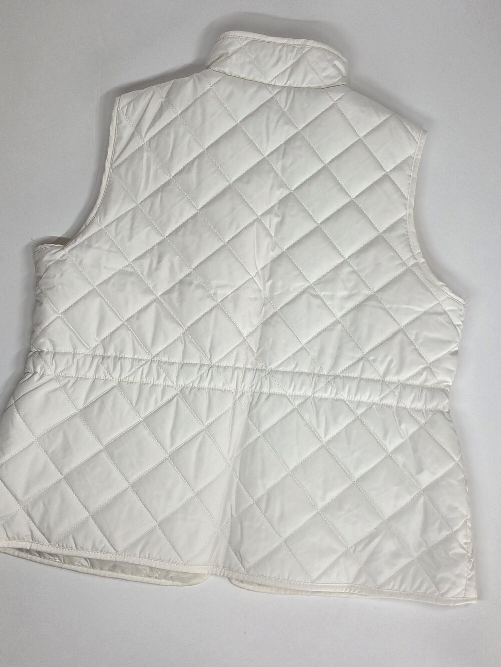 St. John's Bay Cream Quilted Vest with Gold Zipper - Picture 3 of 11